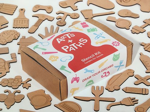 Arts and Paths stencil kit design