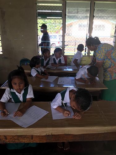 The junior class at Iva Primary School responding to our letters introducing themselves.
