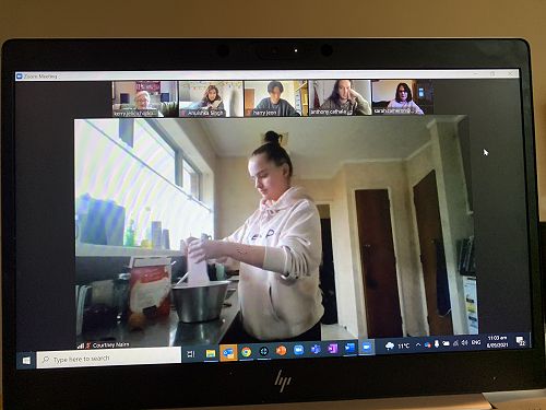 Courtney on line cooking demo