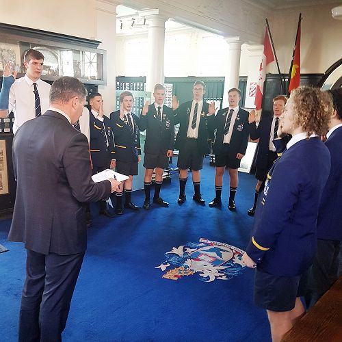 2018 Prefects taking the Prefect Oath