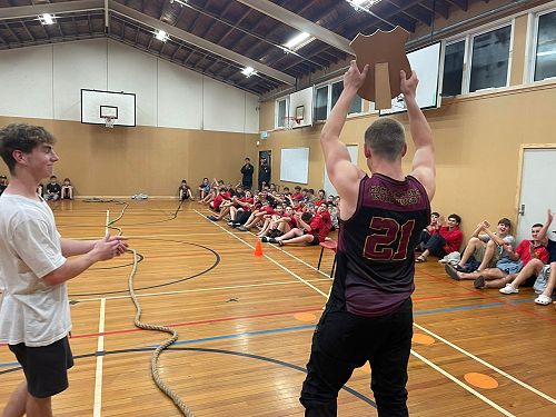 Liam Anderson proudly lifts the Lake Shield for the first time as Bennett claim their first victory of the Year