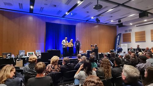 ENL Chief Sales & Marketing Officer presents the Electronic Navigation Shield to Donna Wells (2023)