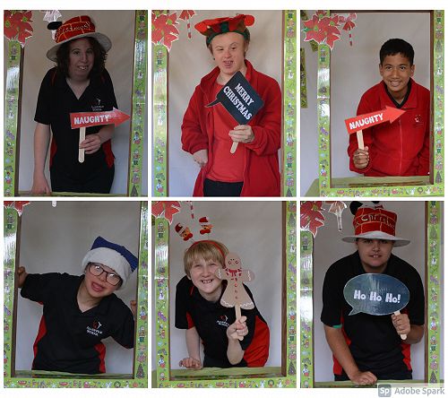 Fun with a Christmas themed photo booth