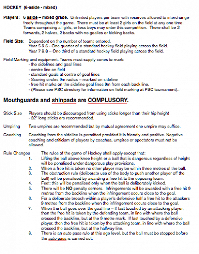 Winter Tournament Rules