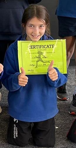 Caitlyn Steel from Heriot School - Excellence award for Cross Country