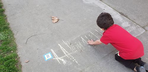 Chalk words and numbers