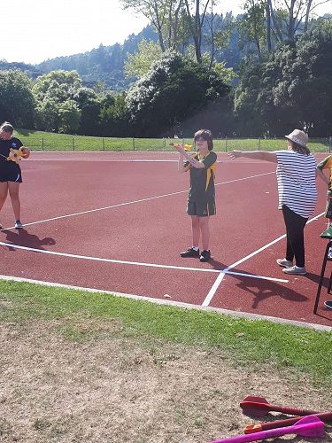 Chloe Holden about to throw the javelin