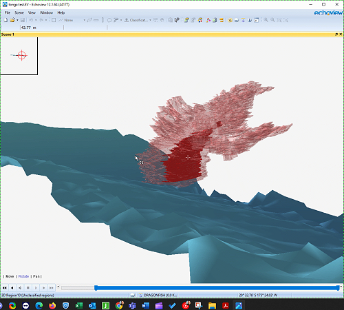 Geothermal venting activity Tonga's Hunga Caldera (post eruption) captured with WASSP F3XL and analyzed via ECHOVIEW