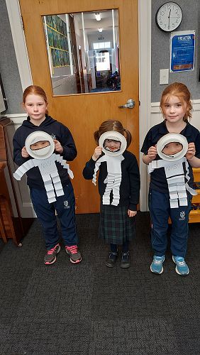 Gwendolyn, Caroline and Audrey sharing their astronaut