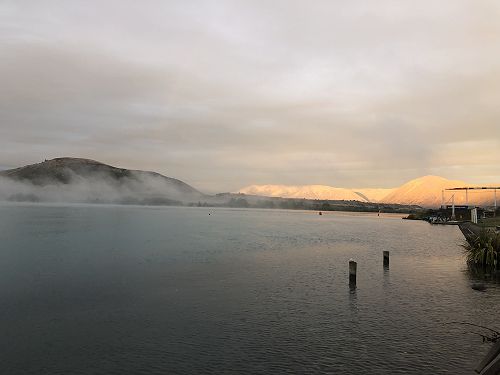 Fresh start to the morning - snow on the mountains!