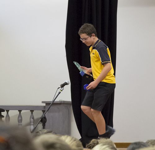 Sam was awarded the Senior Speech Trophy