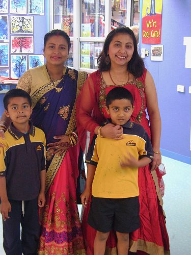 Shruti and Sahaj with their mums