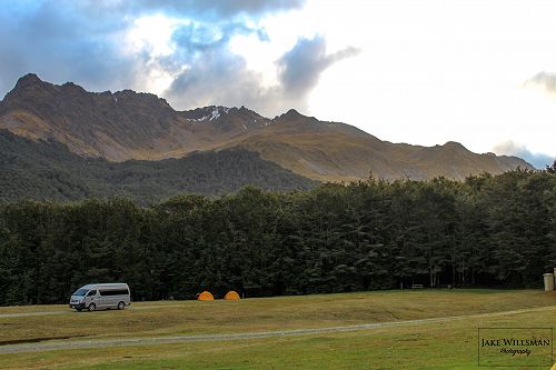 The campsite at the North Mavora Lake