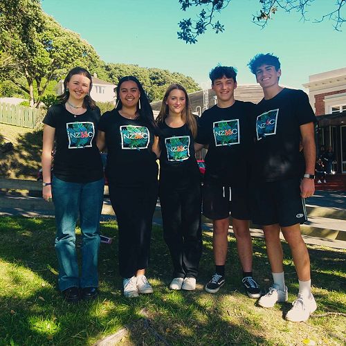 Simon Curnow, second from right, with other members of the NZSCC.