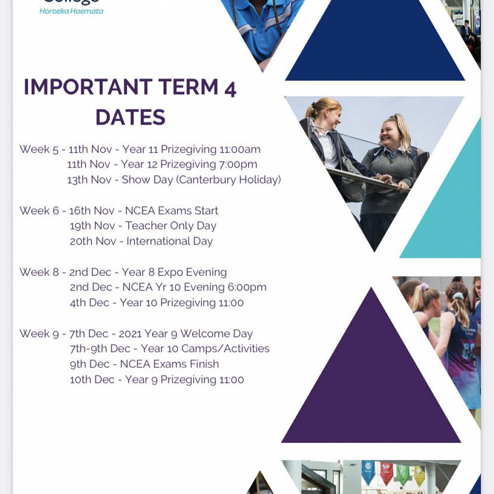 Important Term 4 Dates