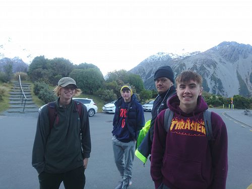 Arriving at Aoraki Mount Cook. Very fresh air after four hours in a van with teenage boys