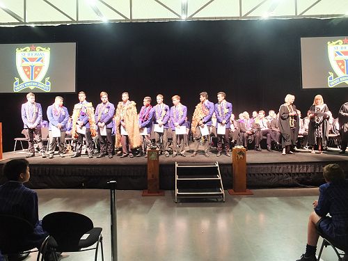 Prize giving 2015 - leaders on stage