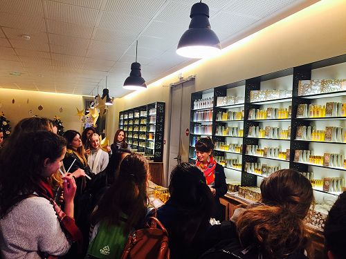 Flagonard Parfumerie. One of the many excursions organised for the girls during their stay was a trip to the Grasse perfumery.  
