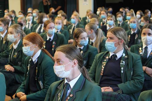 Senior student assemble for the service