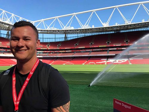 At the risk of opening myself up to a bit of abuse, I'm a pretty huge football fan - me at the Emirates Stadium