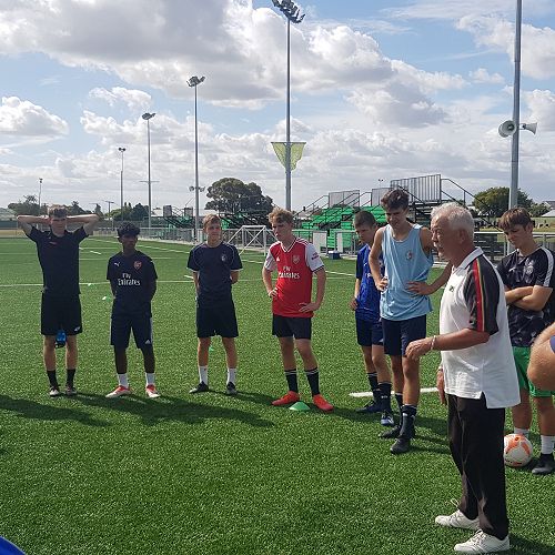 Adrian Elrick with the 1st XI Football Training Squad