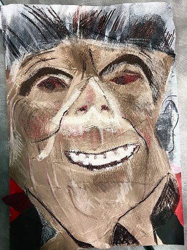 Shannon using shading technique in painting