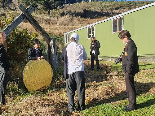 Media Studies students learning to use equipment