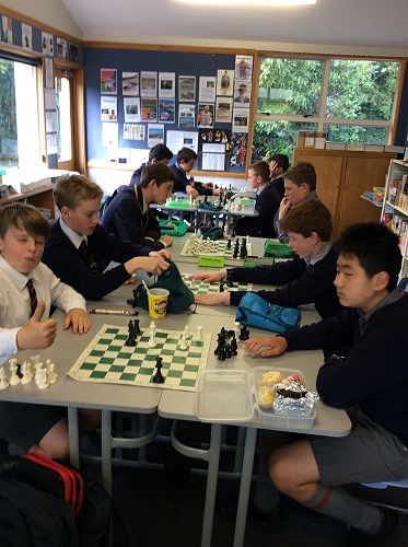 The Chess Club in full swing at lunchtime