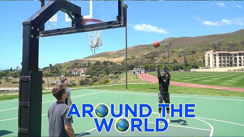 Video: AROUND THE WORLD BASKETBALL SHOOTING CHALLENGE Ft. Caleb Nash Feemster, Bionic Brooks, Buster