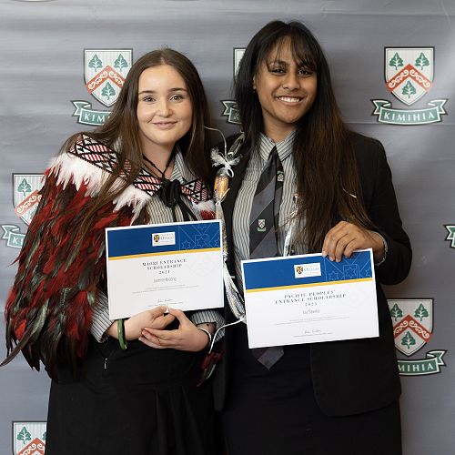 Jasmine Keating with Ranalia Savelio at Senior Prizegiving.