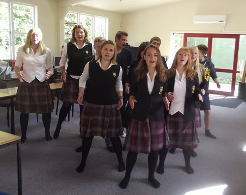 International student Māori class