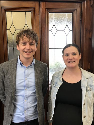 Passing the pastoral baton. Kirsty Bell and Mark Cotham.