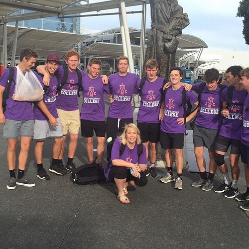 Purple team in Auckland ready to depart.