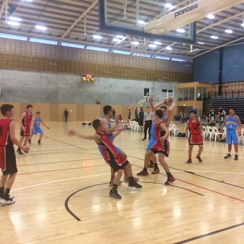 The U/15A basketball team in action at tournament week in Nelson recently.
