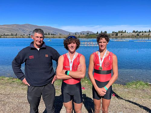 Luke Hickling and Matthew Glen pictured with George Keys, raced in the boat named after him.