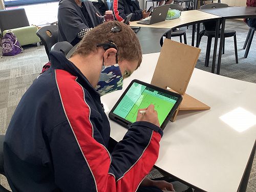 Toby
is working hard during revision time in the Provision.