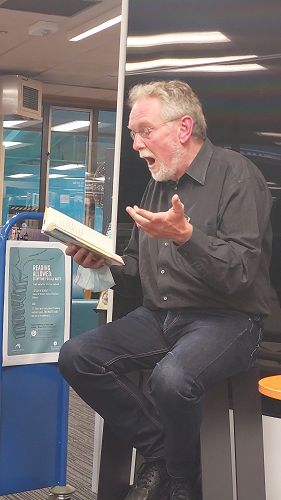 Dr Paul Tankard reading aloud from The Waste Land at Reading Allowed, 9 February 2022