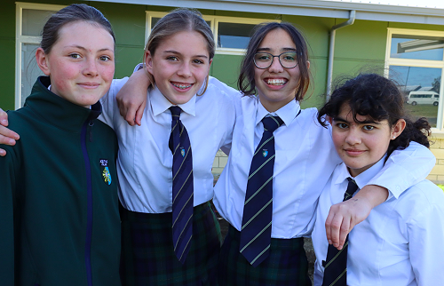 Aquinas' Year 9 Team Literature Quiz Team: Jenna Arrowsmith, Alexis Vorwerk, Rose de Jong, and Crystabel Rendell.