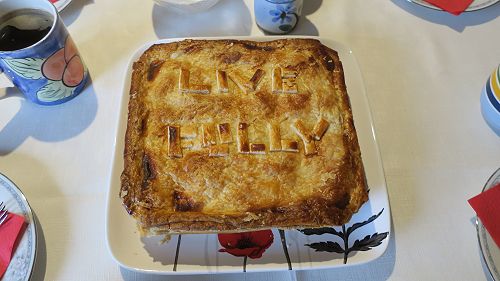 Potato pie with a message