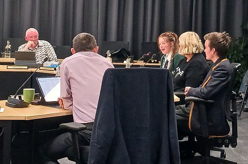 Alice Johnston (Columba) speaking at the DCC Council Chambers