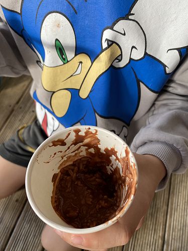 Enjoying eating Koko Laisa!