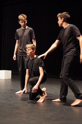 Drama performers from left; Mason Putt, Jona Cooper and Quinn Hawthorne.