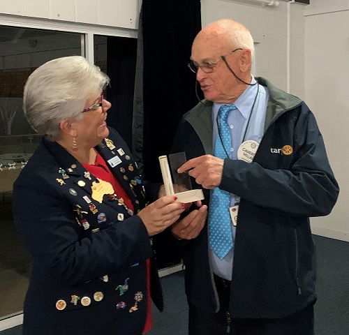 Cameron receiving his Centurion prize.