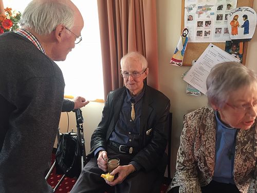 Rev'd David Crooks talking to George Armstrong