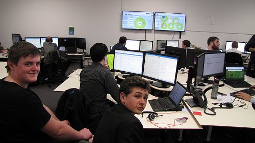 Henry Hay-Smith and Liam Dempsey at the Service Centre with CCL.