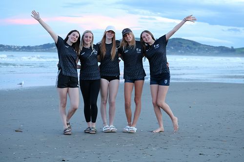 A break from competition for the Beach Volleyball team