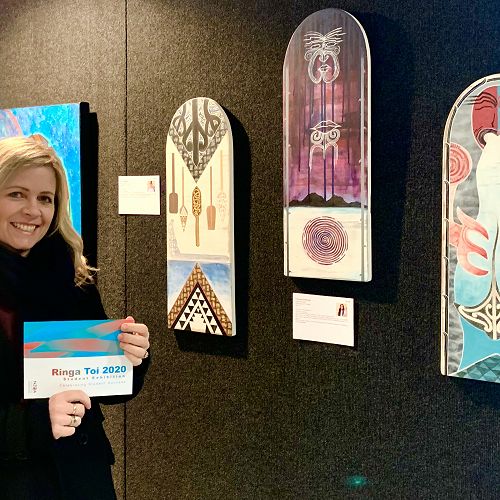 Mrs
Beaufoy-Holland attending the exhibition opening in 