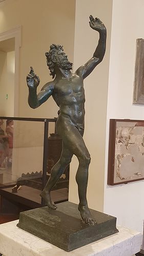 Faun, original bronze statue in the Archeological Museum, Naples. Originally from the House of Faun, Pompei. 