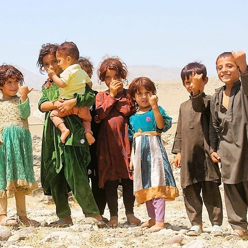 Children show their inked fingers – a sign they have been vaccinated against polio. © WHO/Afghanistan