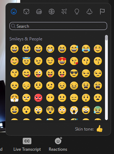 When you press an emoji its visible to all for 10 seconds